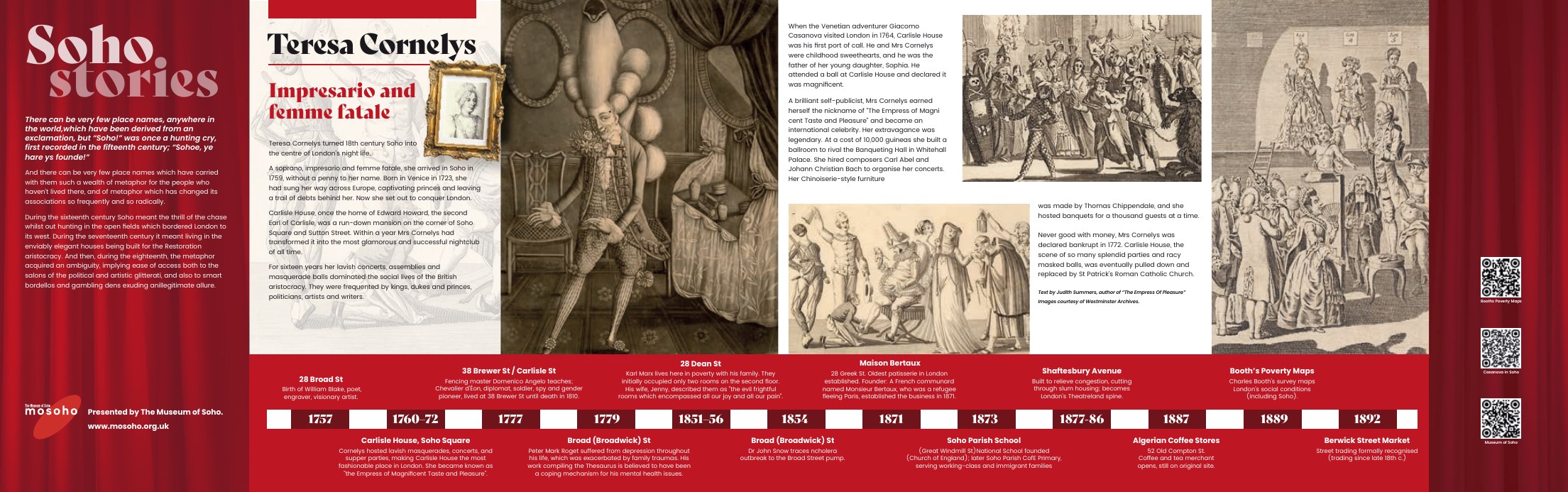 Teresa Cornelys and Georgian Soho timeline, beginning in 1757